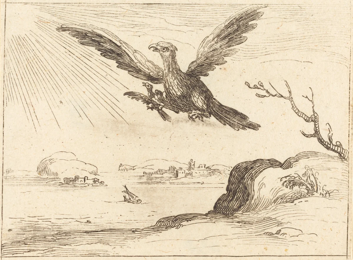 Eagle and Young by Jacques Callot, print, 1592-1635