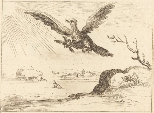 Eagle and Young by Jacques Callot, print, 1592-1635