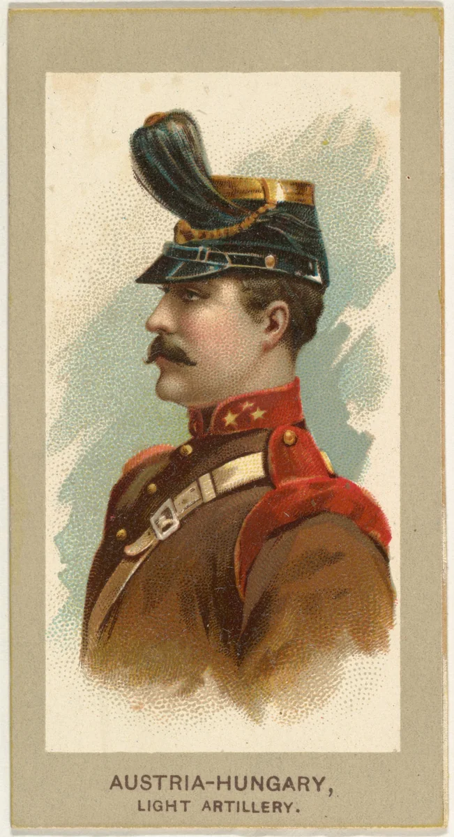 Light Artillery, Austria-Hungary, from the Military Uniforms series (T182) issued by Abdul Cigarettes by Abdul Cigarettes, print, 1881