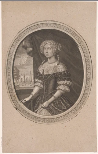 Portret van Anna Christina Heiland by Leonhard Heckenauer, print, 1682-1704