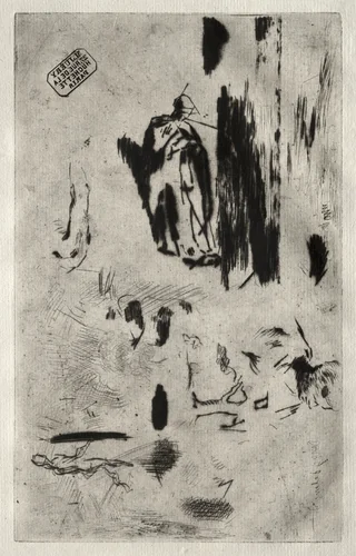 Plate with Sketches by Jean-François Millet, print, 1850-1860