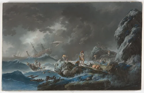 The Shipwreck by Jean Baptiste Pillement, drawing, 1782