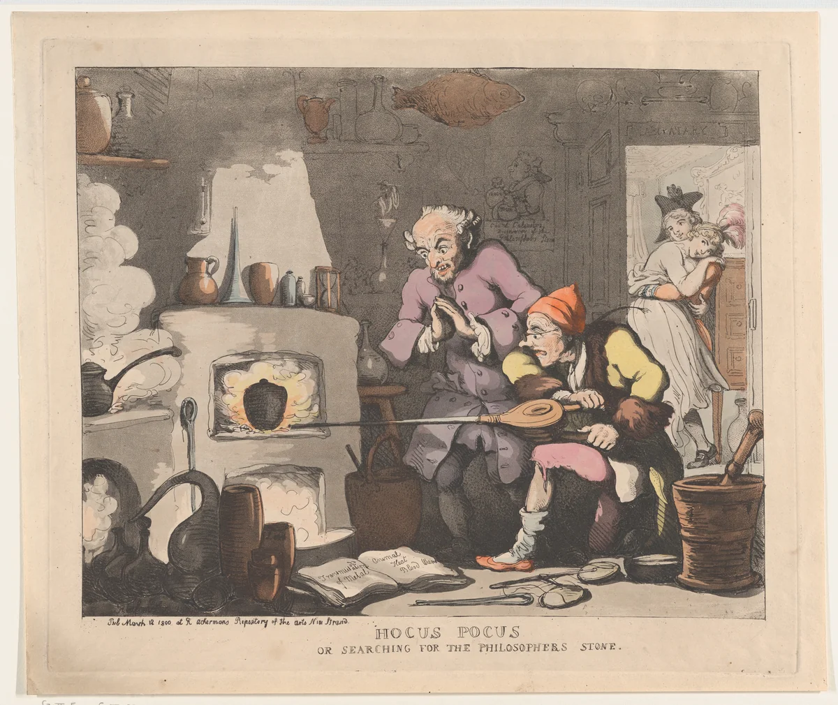Hocus Pocus, or Searching for the Philsopher's Stone by Thomas Rowlandson, print, 1800