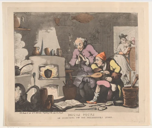 Hocus Pocus, or Searching for the Philsopher's Stone by Thomas Rowlandson, print, 1800