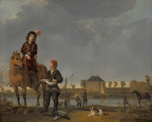 Equestrian Portrait of Pieter de Roovere (1602-1652) by Aelbert Cuyp, painting, 1650