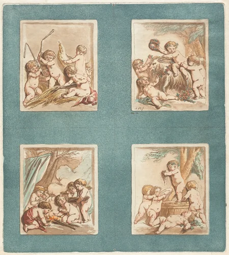 The Four Seasons by Alexandre Briceau; Jean-Baptiste Hüet, print, 1780-1788