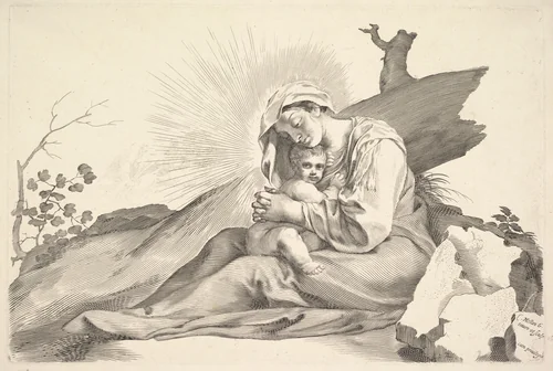 Virgin and Child by Claude Mellan, print, 1600-1688