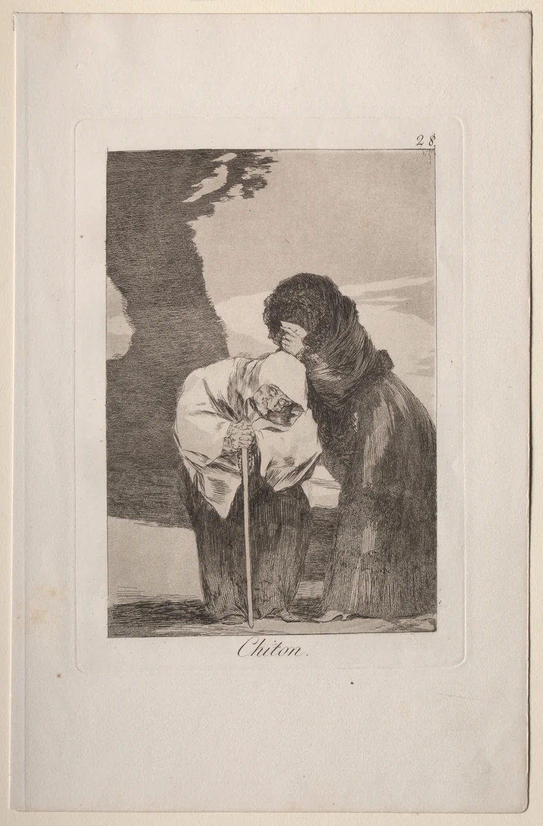 Hush!, Plate 28 by Francisco de Goya, print, 1799