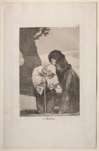 Hush!, Plate 28 by Francisco de Goya, print, 1799