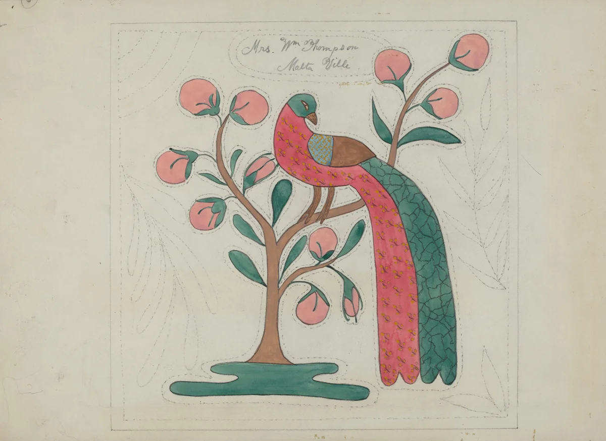 Applique Quilt by Mildred Prince, index of american design, 1936