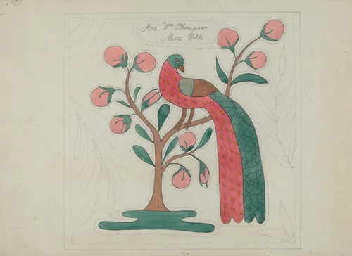 Applique Quilt by Mildred Prince, index of american design, 1936