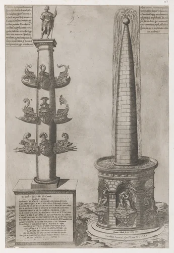 Column of Duilius, from "Speculum Romanae Magnificentiae" by anonymous, print, 1575