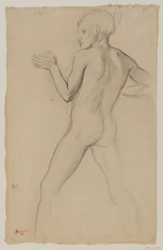 Youth in an Attitude of Defense by Edgar Degas, drawing, 1859-1860
