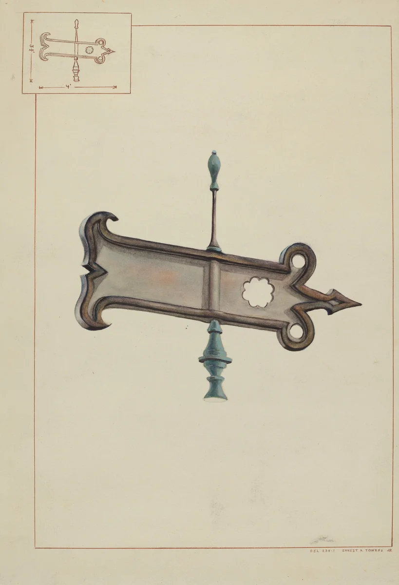 Weather Vane by Ernest A. Towers, Jr., index of american design, 1938