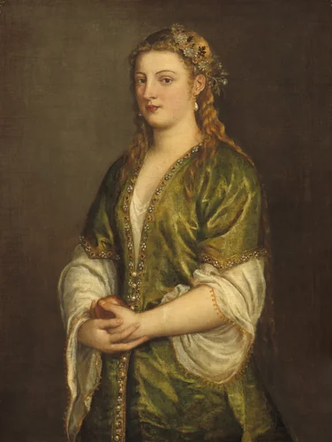 Woman Holding an Apple by Titian, painting, 1550