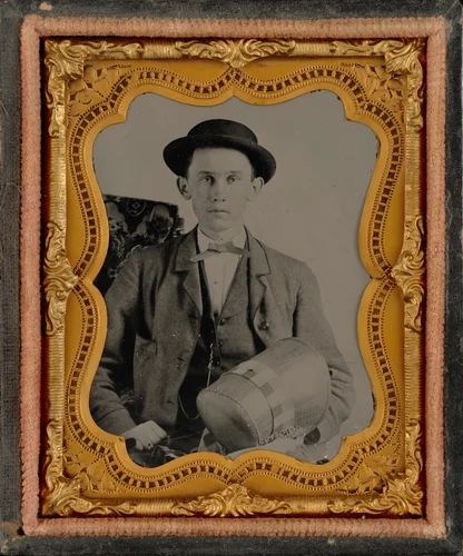 Portrait of a Bonnet Salesman by American 19th Century, photograph, 1850-1859