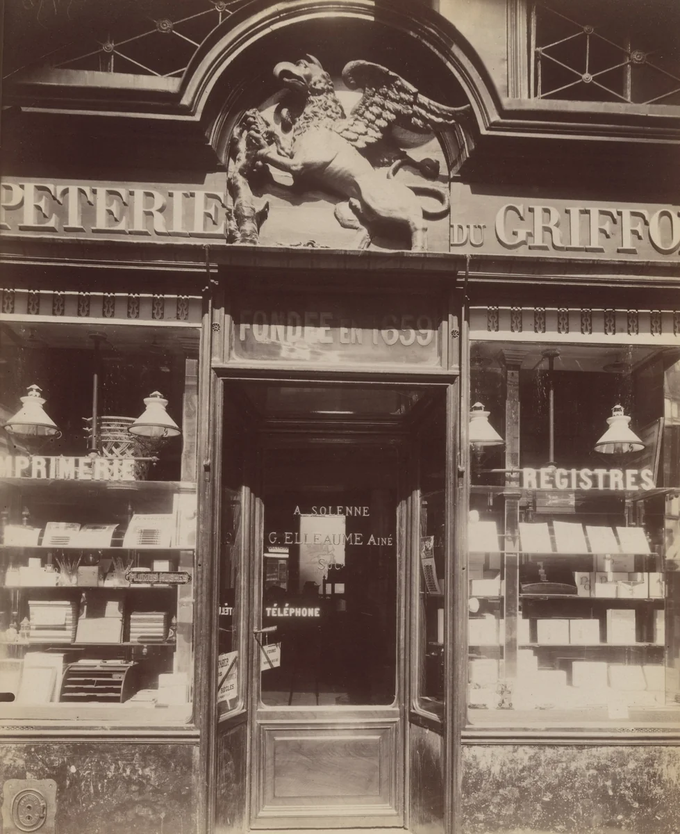 Au Griffon, 10 rue de Buci by Eugène Atget, photograph, 1911