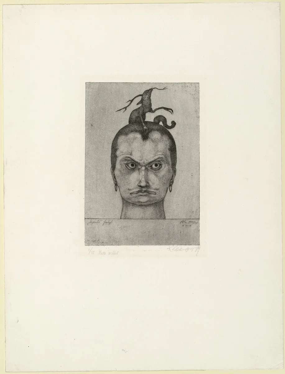 Menacing Head (Drohendes Haupt) from the series Inventions (Inventionen) by Paul Klee, print, 1905