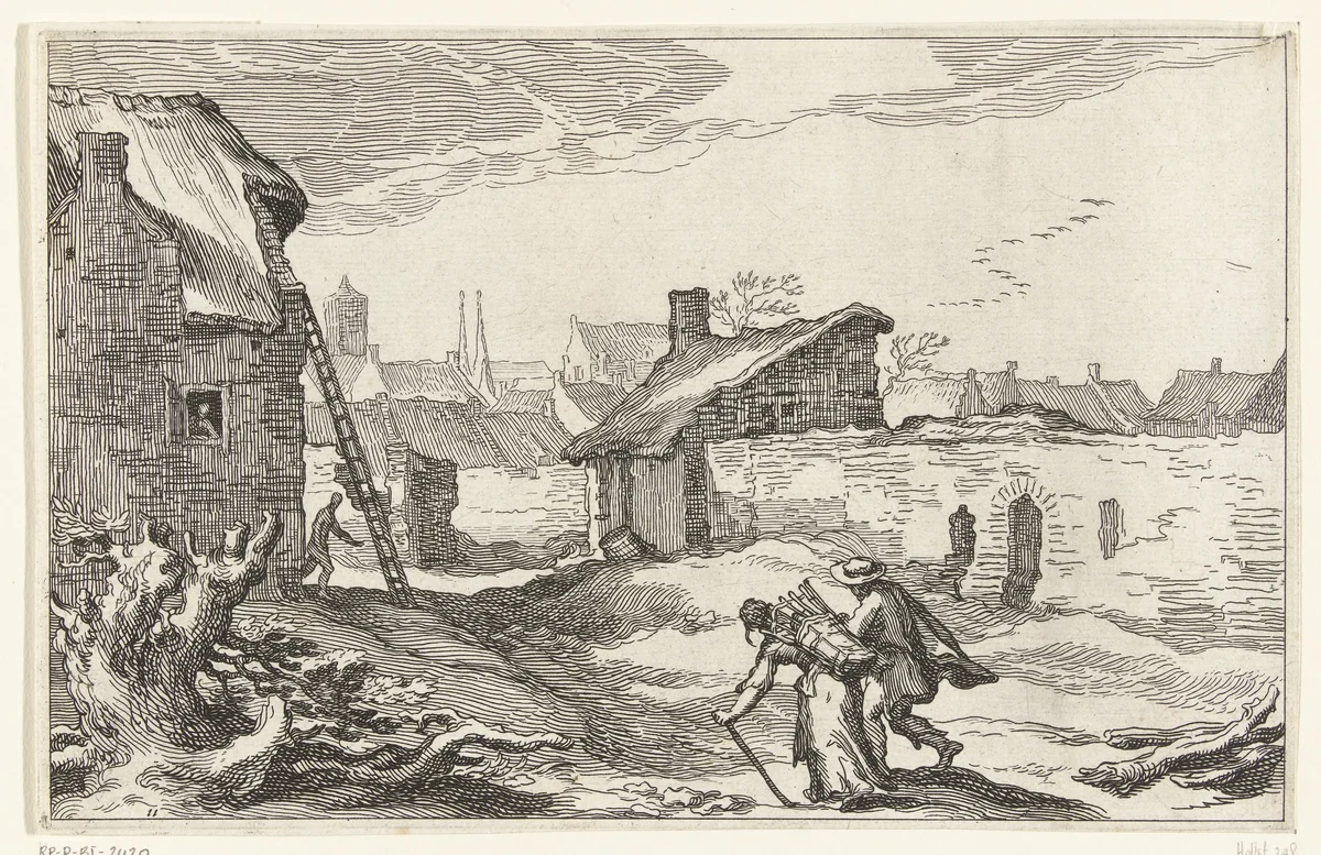 Boerderij bij stad by Boëtius Adamsz. Bolswert, print, 1614
