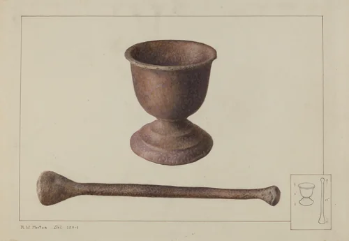 Mortar and Pestle by Ralph Morton, index of american design, 1938
