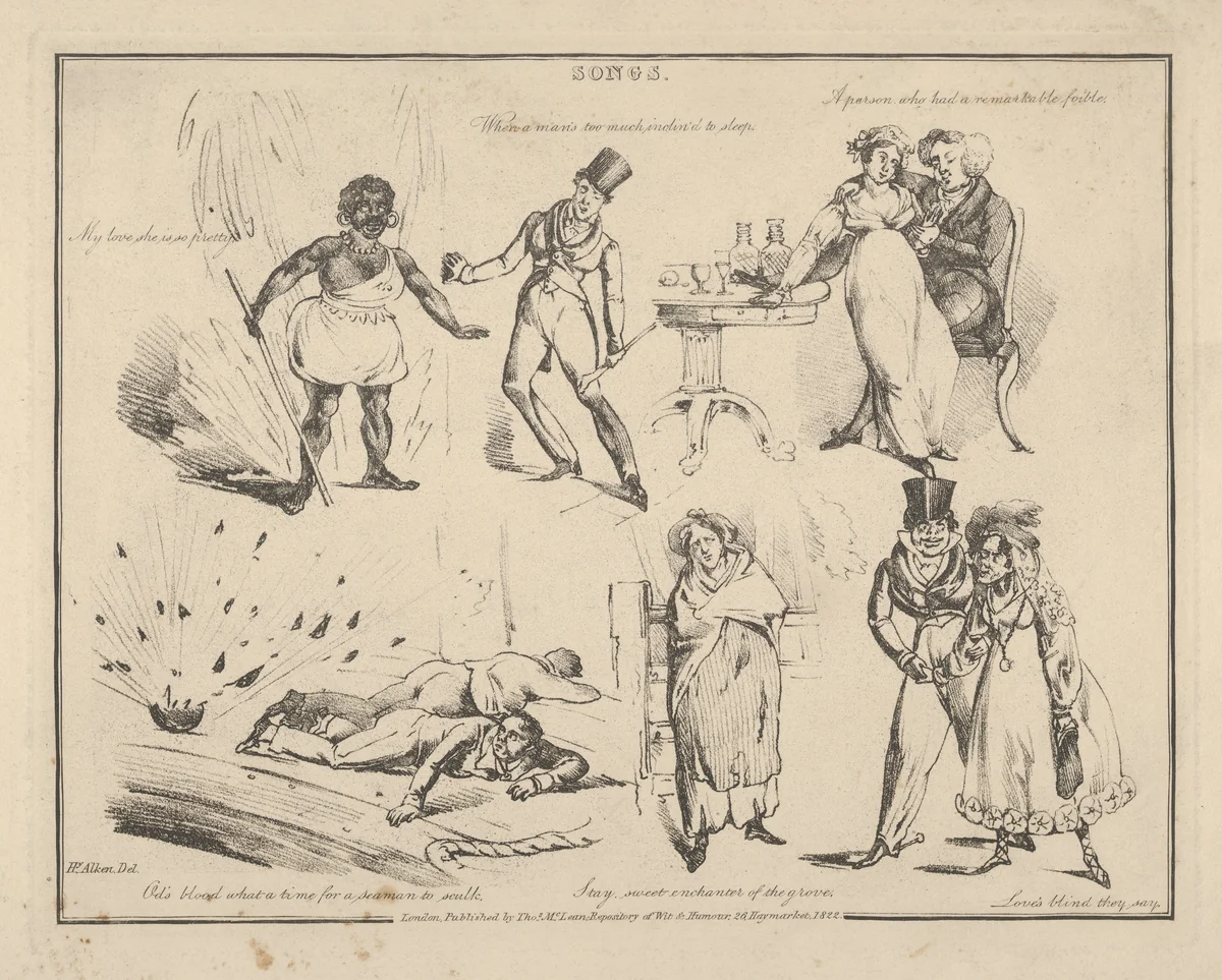 Songs: "My love she's so pretty..." by Henry Thomas Alken, print, 1822