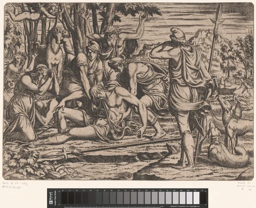Dood van Adonis by Unknown, print, 1540-1556