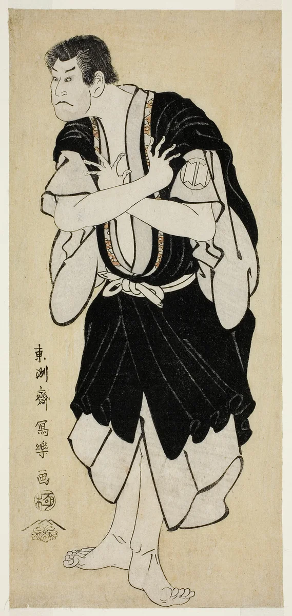 The Actor Sakata Hangoro III as Kosodate Kannonbo (Sandai-me Sakata Hangoro no Kosodate no Kannonbo) by Toshusai Sharaku (東洲斎 写楽), print, 1789-1799