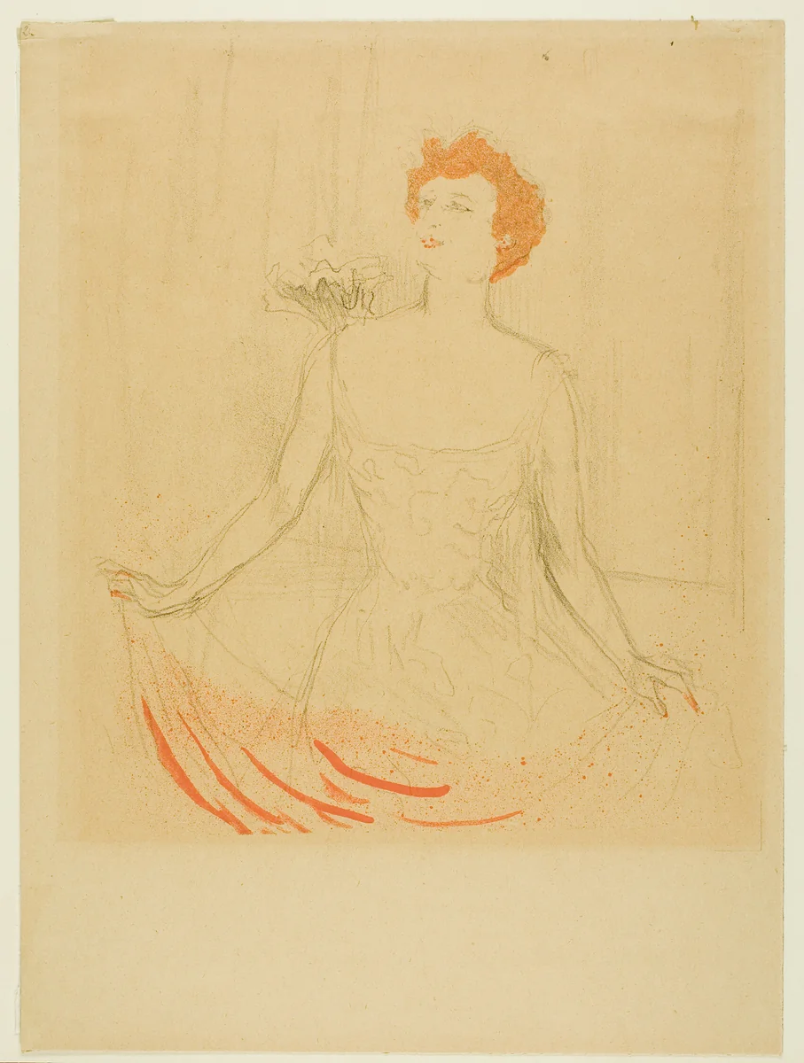 Emma Calvé by Henri de Toulouse-Lautrec, print, 1898