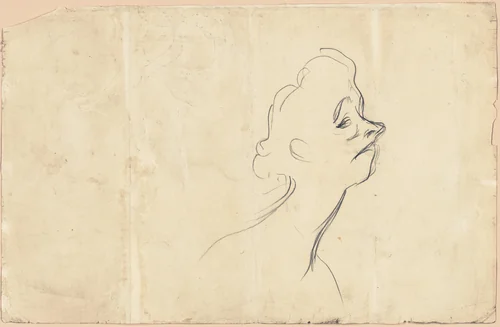 Yvette Guilbert (recto) Three-Quarter Length Study of Yvette Guilbert (verso) by Henri de Toulouse-Lautrec, drawing, 1884-1901