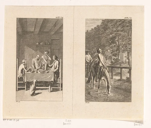 Twee scènes uit Leben, Bemerkungen und Meinungen Johann Bunkels by Daniel Nikolaus Chodowiecki, print, 1778