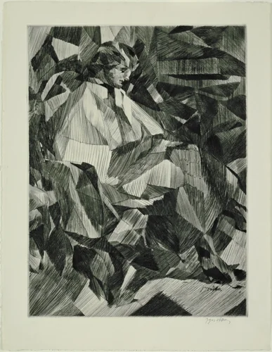 Yvonne D. in Profile (Yvonne D. de profil) by Jacques Villon, print, 1913
