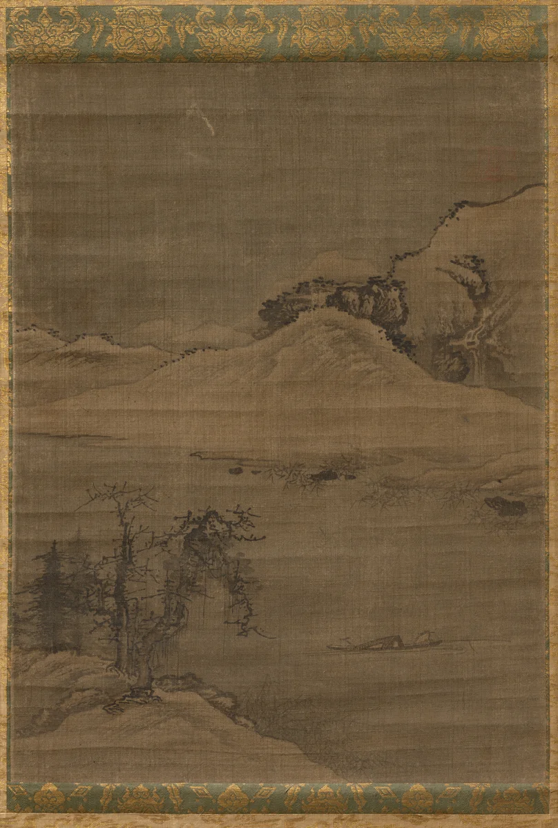 Landscape with Fishermen by Yi Bul-hae, painting, 1600-1699