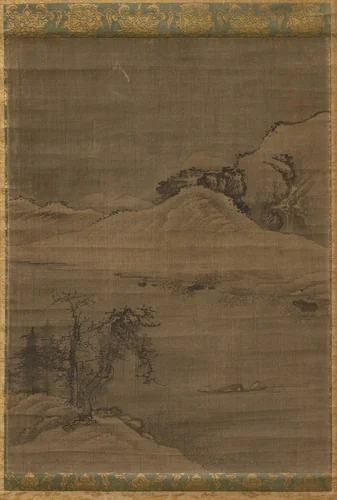 Landscape with Fishermen by Yi Bul-hae, painting, 1600-1699