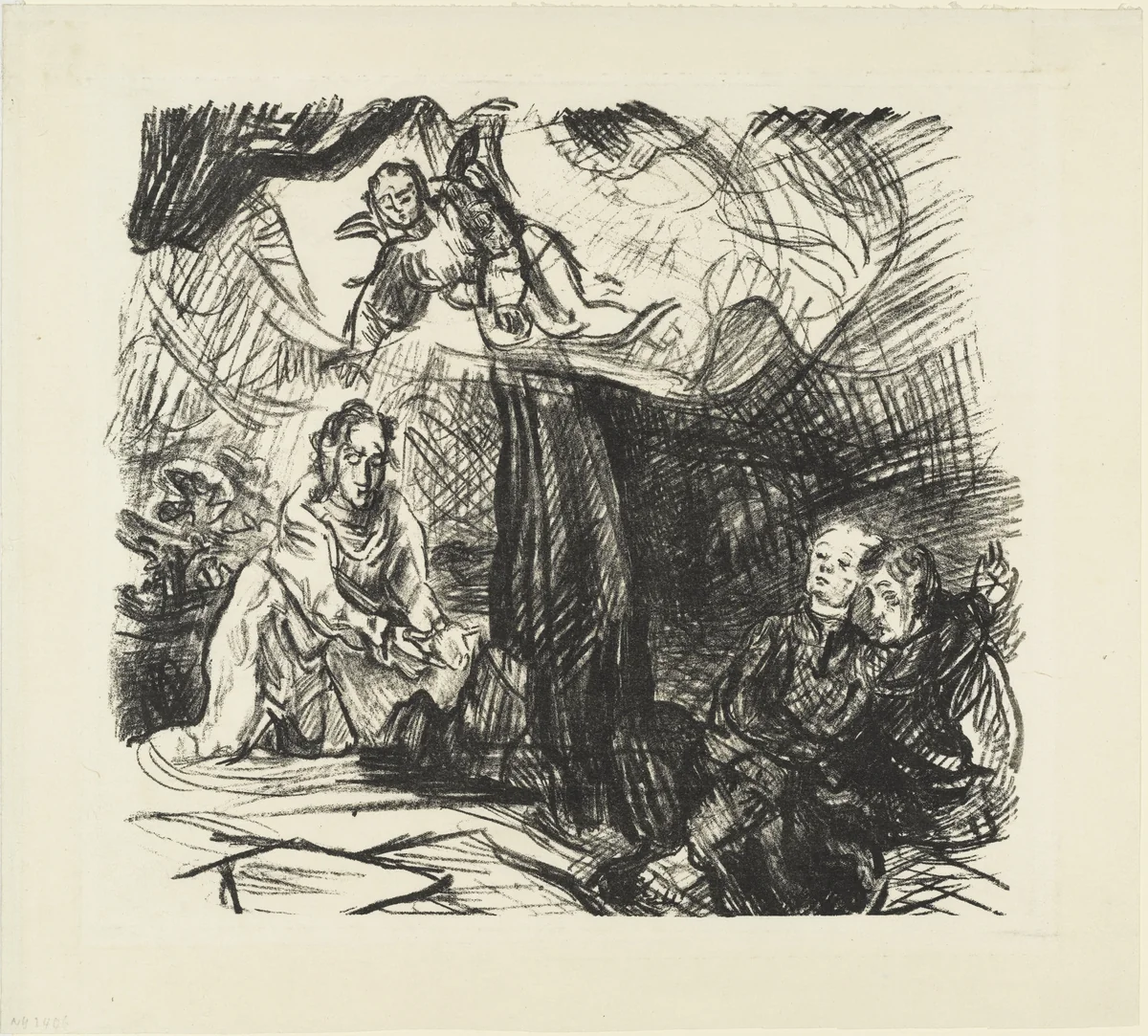 Christ on the Mount of Olives (Christus am Ölberg) from the series The Passion (Die Passion) by Oskar Kokoschka, print, 1916