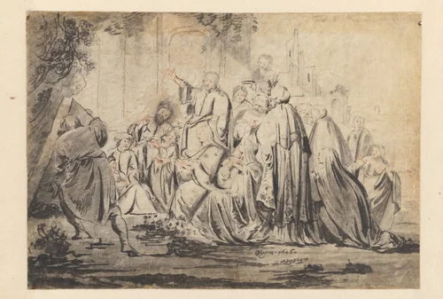 Opwekking van Lazarus by Jacob Hogers, drawing, 1646