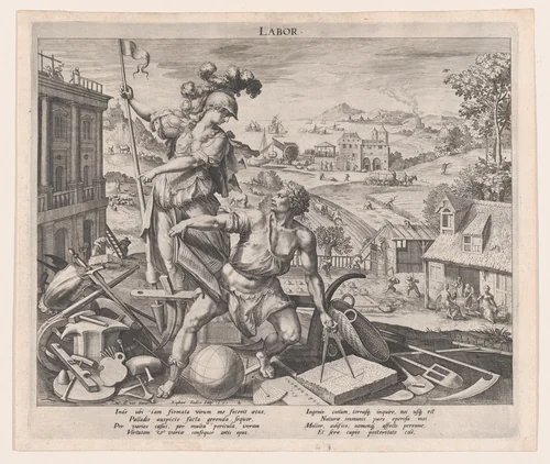 Labor by Raphael Sadeler I, print, 1591