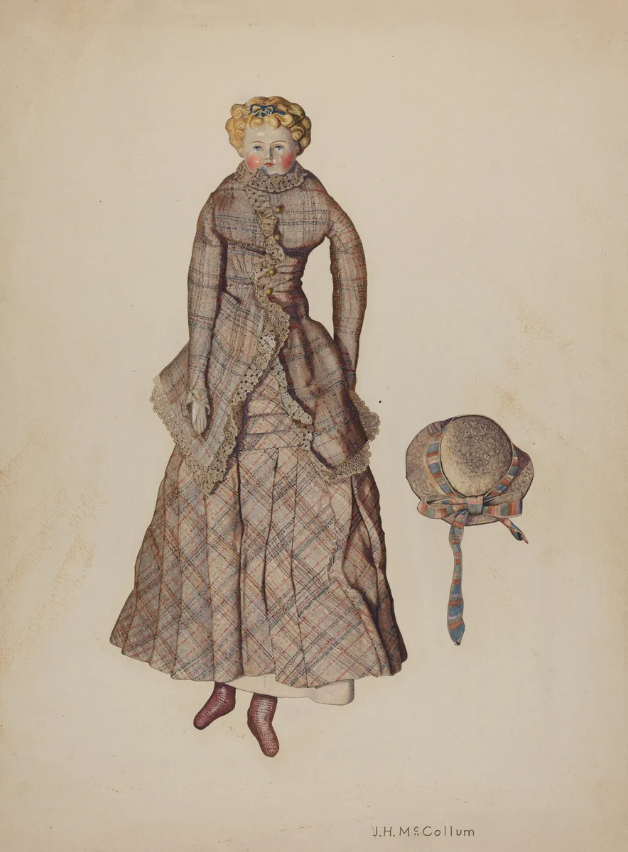 Doll with China Head by J. Herman McCollum, index of american design, 1941