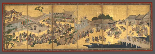 Women’s Kabuki by Kano Takanobu, painting, 1605-1610