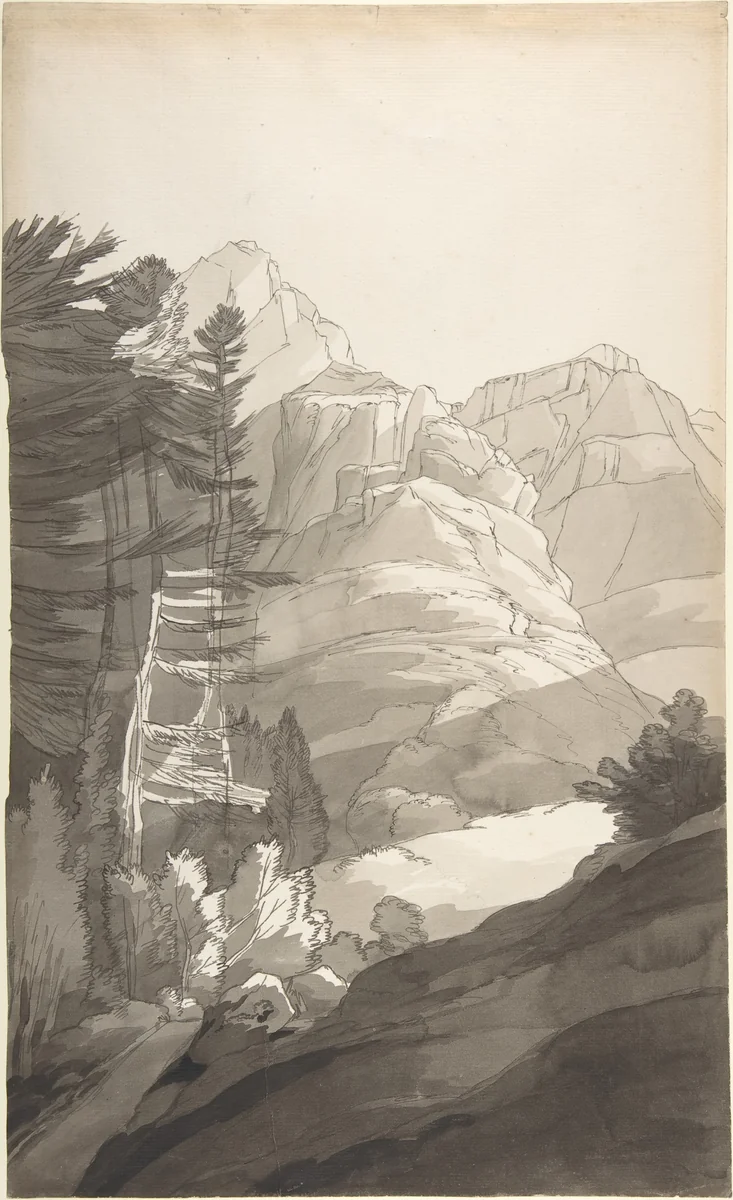 Near Glaris [Glarus], Switzerland by Francis Towne, drawing, 1781