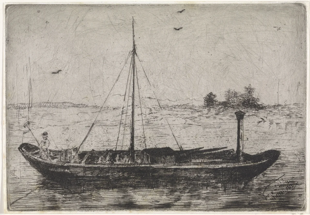 Stoomboot by Arnoud Schaepkens, print, 1855-1904