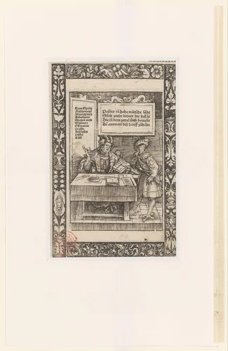 Twee duivels sturen een bericht uit de hel by anonymous, print, 1534