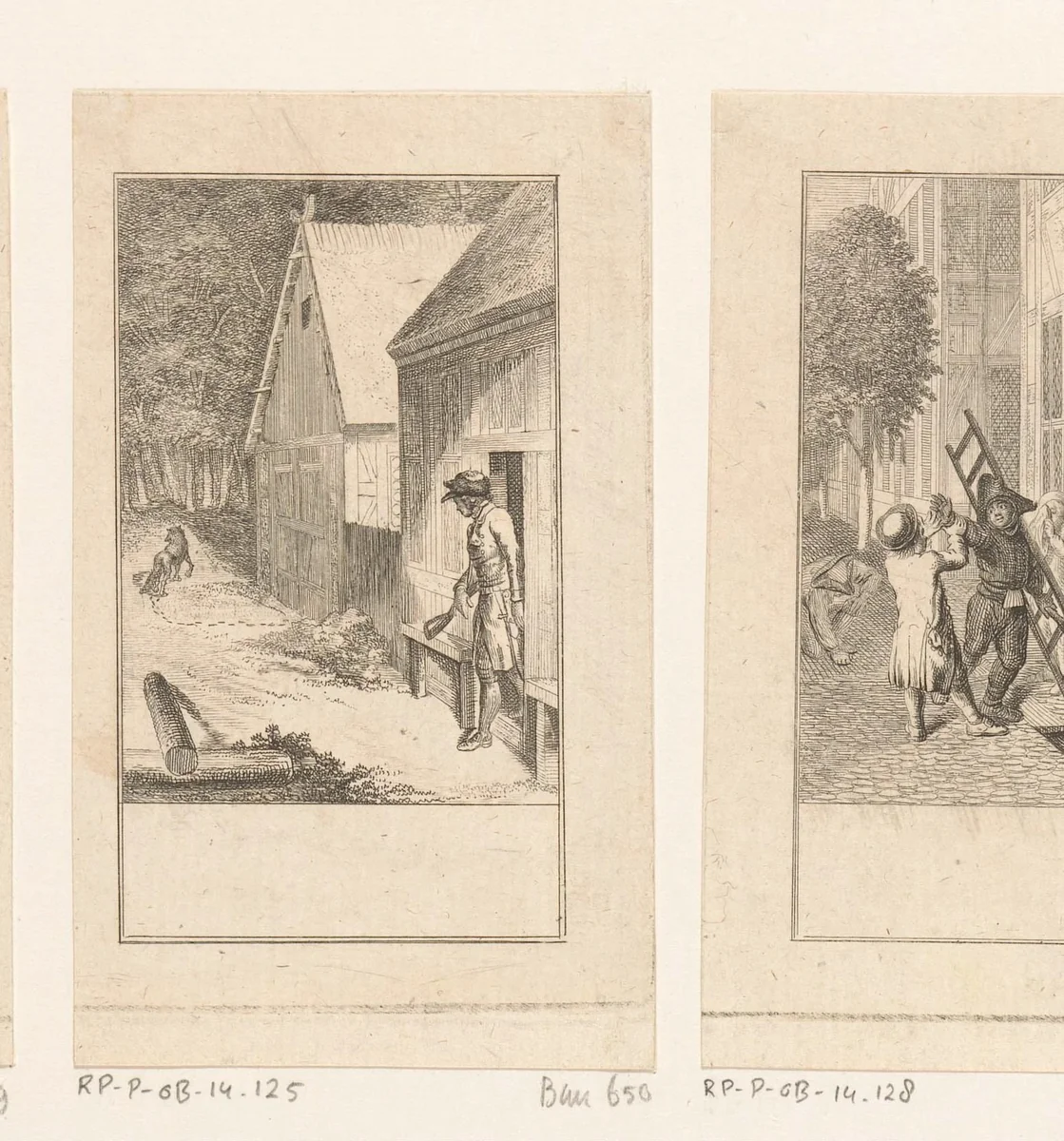 Man verlaat zijn huis in de winter by Daniel Nikolaus Chodowiecki, print, 1779