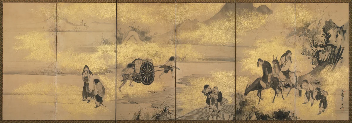 The Eight Immortals of the Wine Cup by Soga Shōhaku (曾我 蕭白), painting, 1750-1781