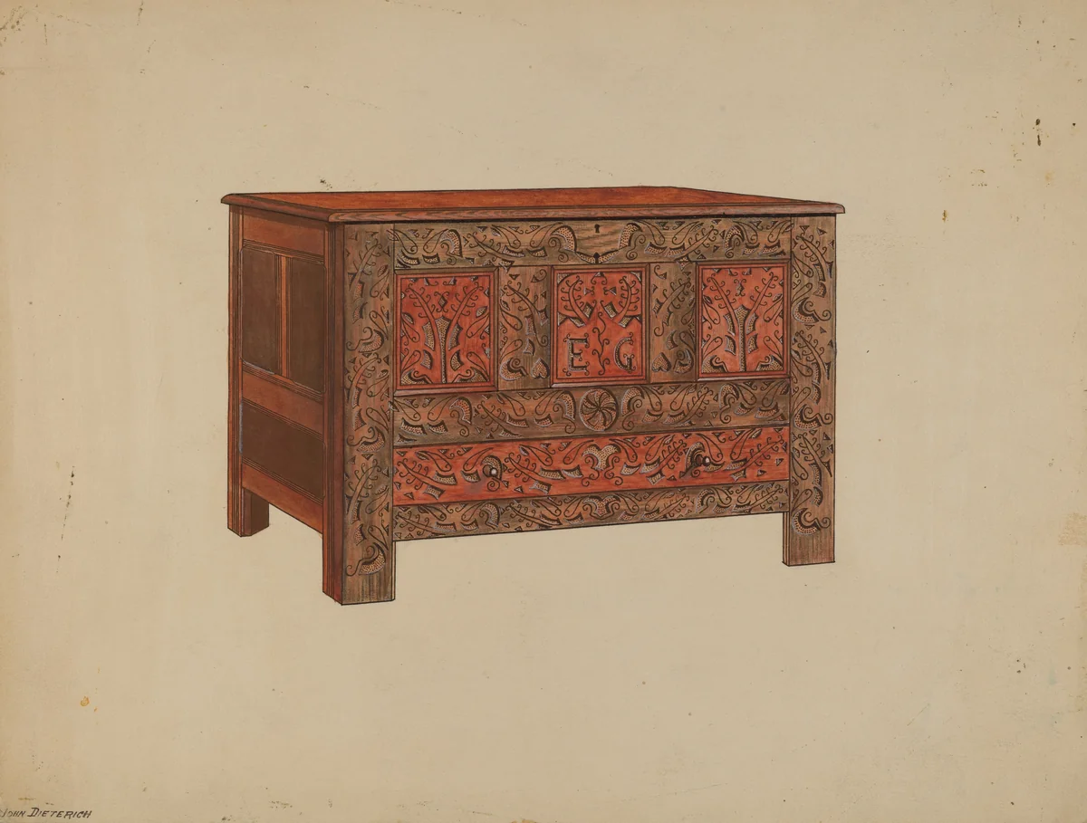 Chest by John Dieterich, index of american design, 1936