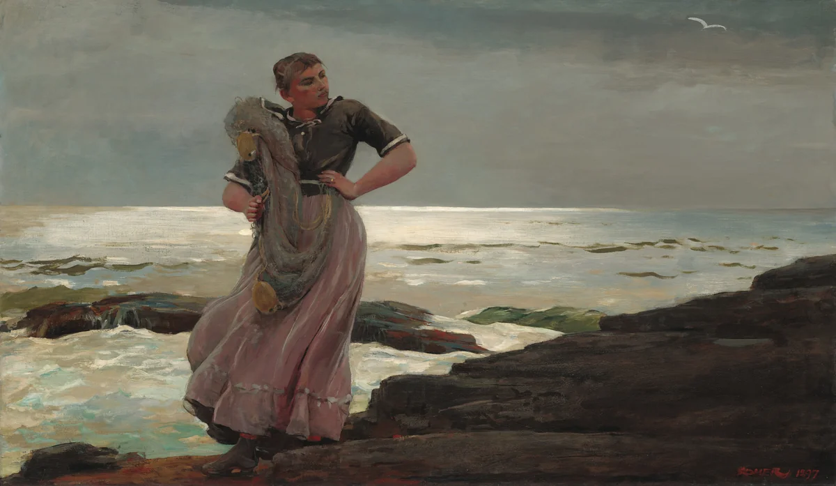 A Light on the Sea by Winslow Homer, painting, 1897