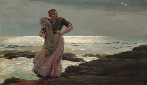 A Light on the Sea by Winslow Homer, painting, 1897