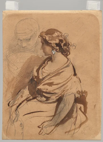 Young Woman from Valence by Gustave Doré, drawing, 1857-1867