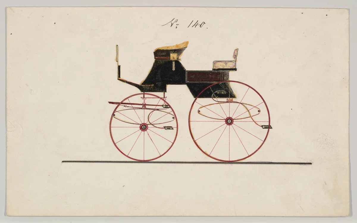 Dog Cart Phaeton #140 by Brewster & Co., drawing, 1850-1870