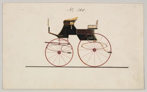 Dog Cart Phaeton #140 by Brewster & Co., drawing, 1850-1870