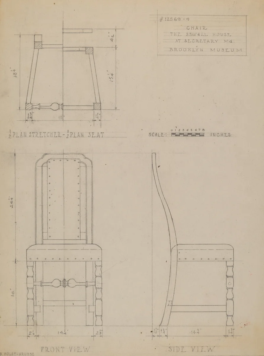 Side Chair by B. Holst-Grubbe, index of american design, 1937